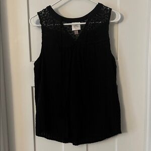 Knox Rose Black Lace Sleeveless Blouse